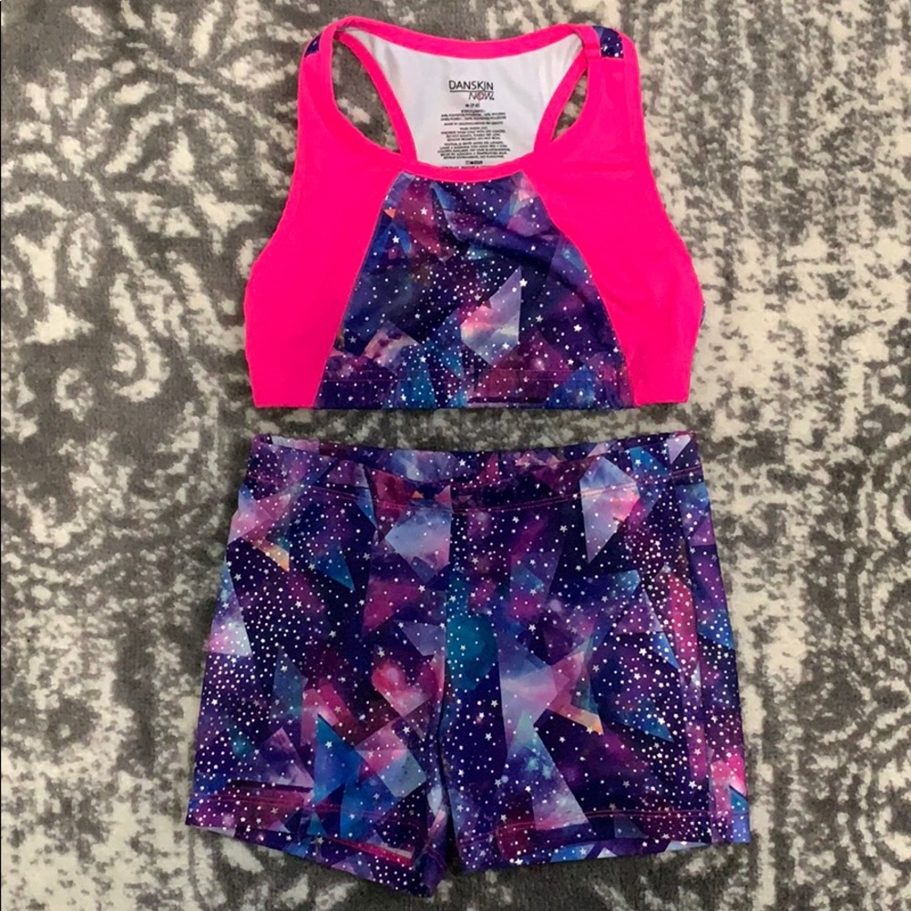 Racer Back Sports Bra Top &Active Shorts